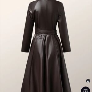 STYLEWE Elegant Brown Leather Dress